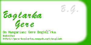 boglarka gere business card